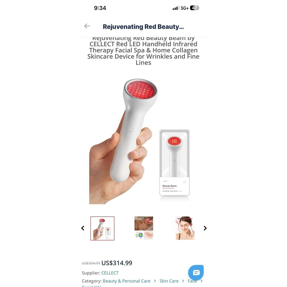 (b20/21)CELLECT Rejuvenating Red LED Beauty Beam Light Therapy Wand Openbox
